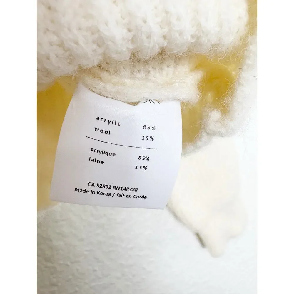 Oak + Fort Beige Knit Pullover with Knotted Front Detail Size Small Lightweight